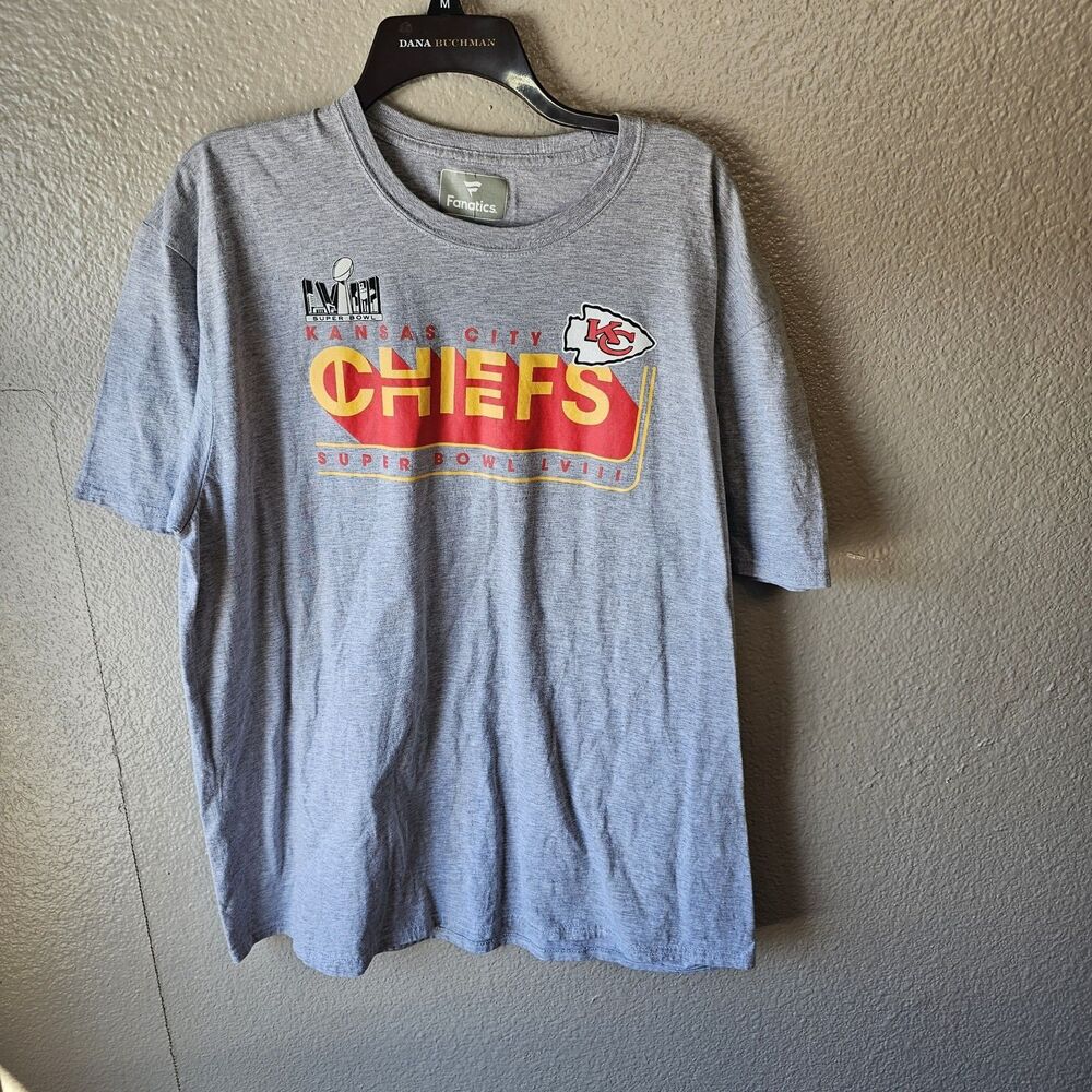 Kansas City Chiefs Super Bowl LVII T-Shirt Fanatics Gray Roster Tee Men 2xl Y119